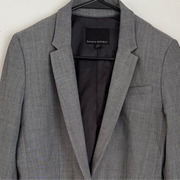 Banana Republic Gray Wool Blend Blazer Women's Size 8 Business Career - Picture 1 of 9